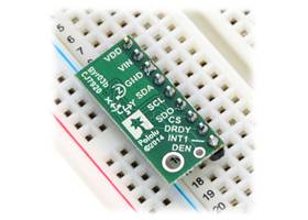 L3GD20H 3-axis gyro carrier with voltage regulator - fits in a breadboard